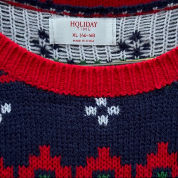 Holiday Time Llama Drink Pouch Ugly Christmas Sweater Unisex Adult Size XL - Picture 3 of 8